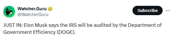 Elon Musk Proposes Bold Move: IRS to Be Audited by D.O.G.E.