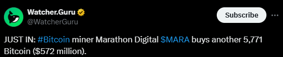 MARA Holdings Acquires $572M in Bitcoin, Expands Crypto Holdings 🚀