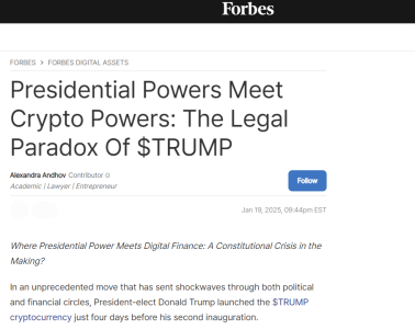 Trump Memecoin Accused of Securities Misconduct: Forbes Analysis