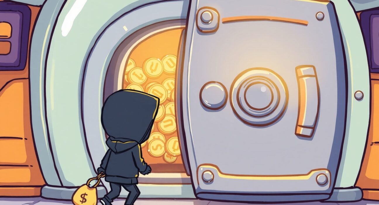 Cartoon illustration of the 0G tokens exploit showing a minor security breach.