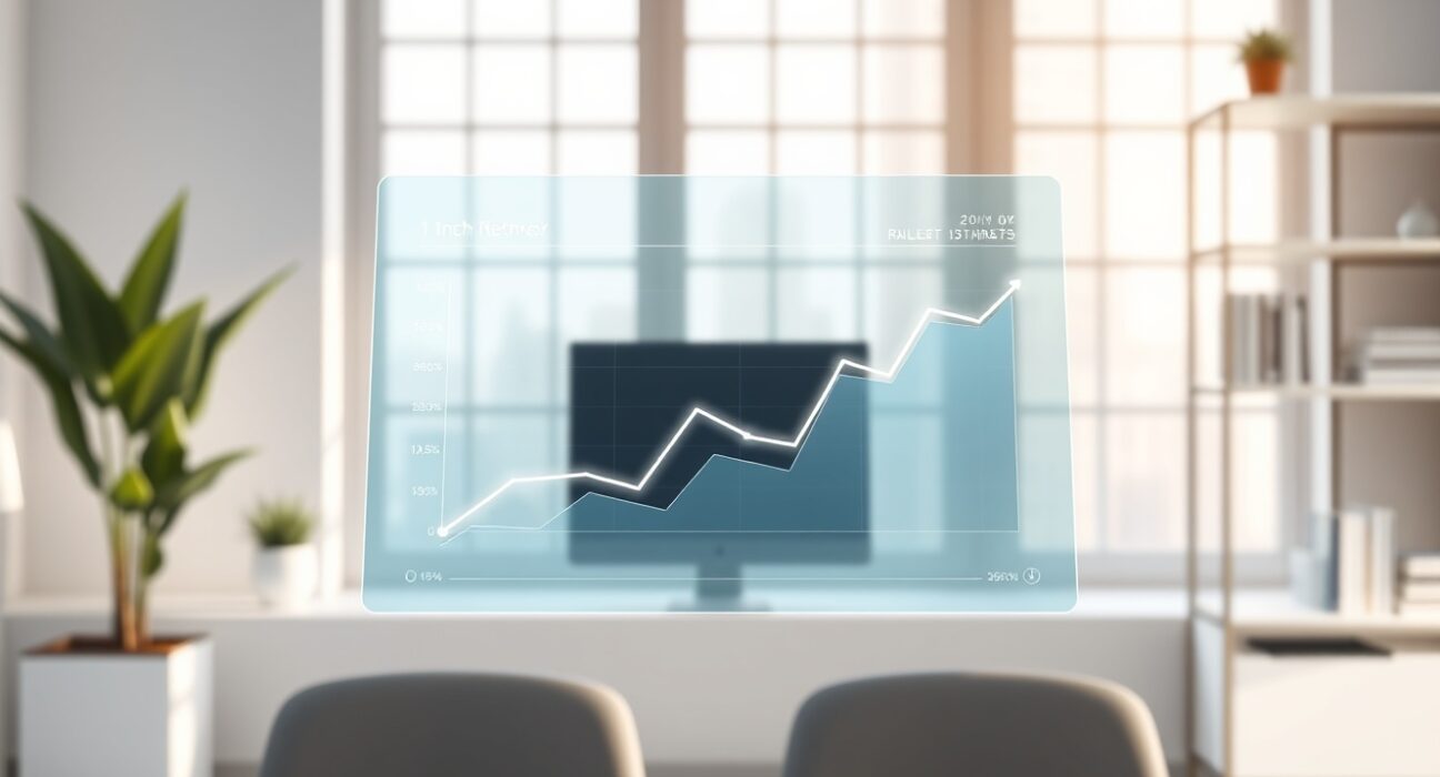 Analytical dashboard showing 1inch Network token price prediction and DeFi market trends for informed investment research.