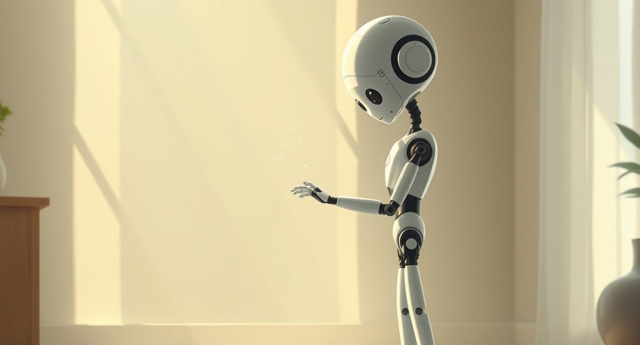 1X Neo humanoid robot learning from its environment using the new World Model AI system.