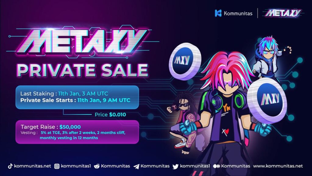 🌟 Kommunitas is elated to conduct our Private Sale with Metaxy on the 11th January 2022!