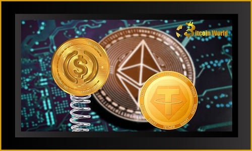 As total supply reaches 55.9B, USDC’s “actual volume” flips Tether on Ethereum