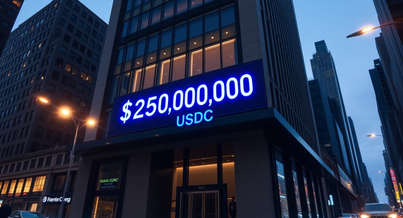 250 million USDC minted at USDC Treasury in a major stablecoin issuance event