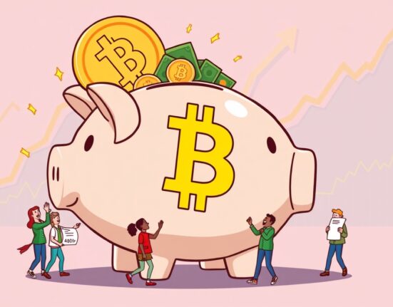 A cartoon image symbolizing the massive potential of 401(k) crypto access to boost Bitcoin's value.