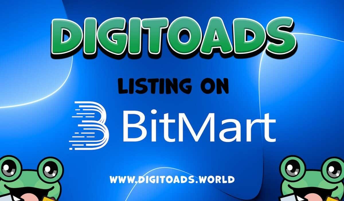 New Meme Coin DigiToads (TOADS) token to list on BitMart Exchange