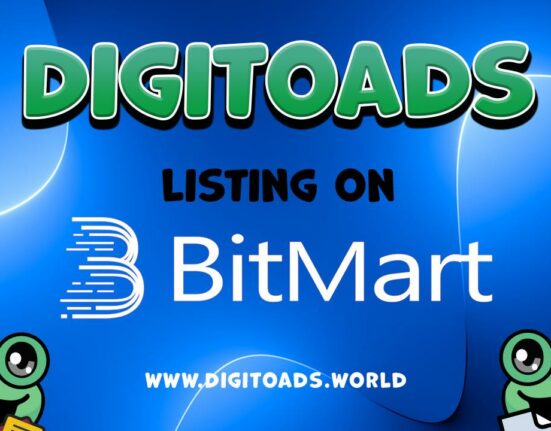 New Meme Coin DigiToads (TOADS) token to list on BitMart Exchange