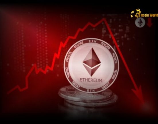 Ethereum price chart showing potential drop to $2.2K–$2.4K.