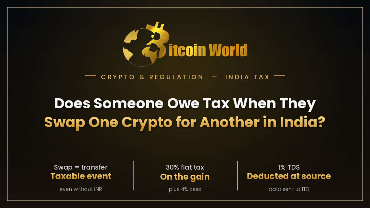 Does Someone Owe Tax When They Swap One Crypto for Another in India?