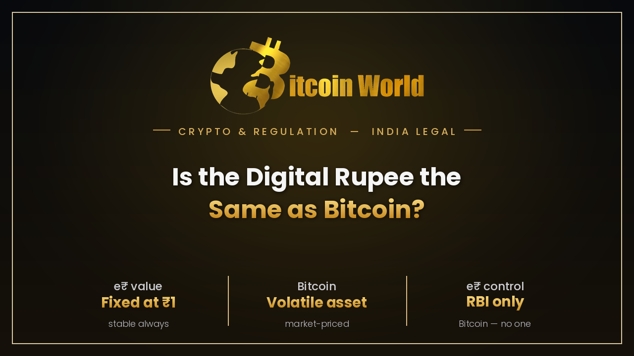 Is the Digital Rupee the Same as Bitcoin?