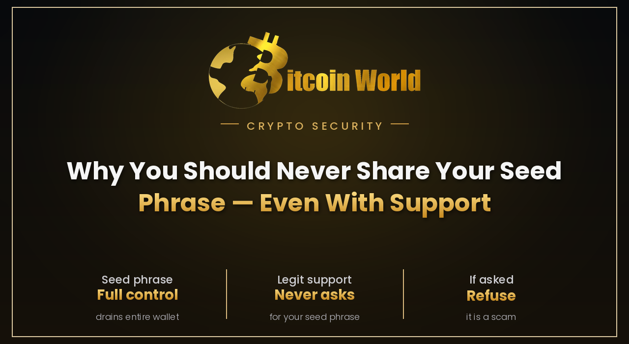 Why Should No One Ever Share Their Seed Phrase, Even With "Support"?