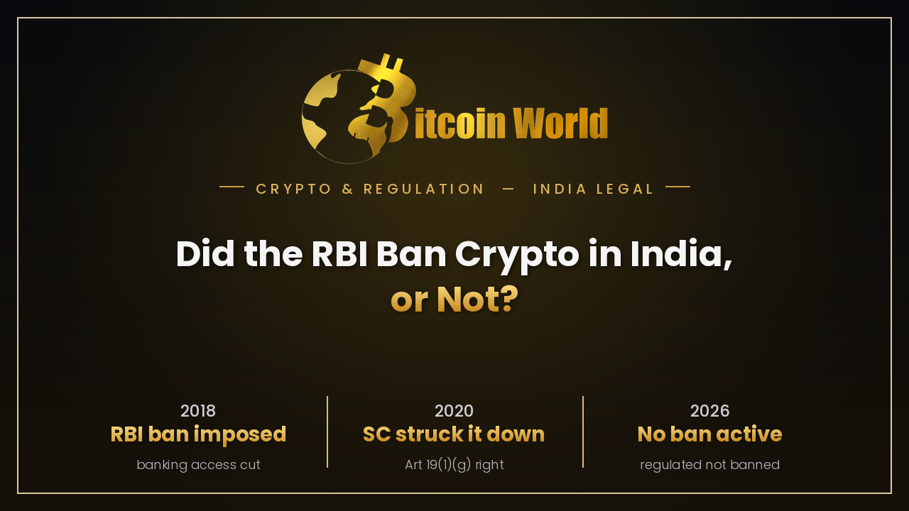 Did the RBI Ban Crypto in India – and Is That Ban Still Active in 2026?