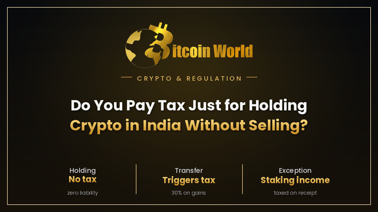 Does Someone Have to Pay Tax If They Only Hold Crypto and Never Sell in India?