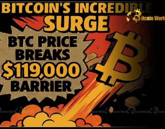 Bitcoin’s Incredible Surge BTC Price Breaks $119,000 Barrier comic book style