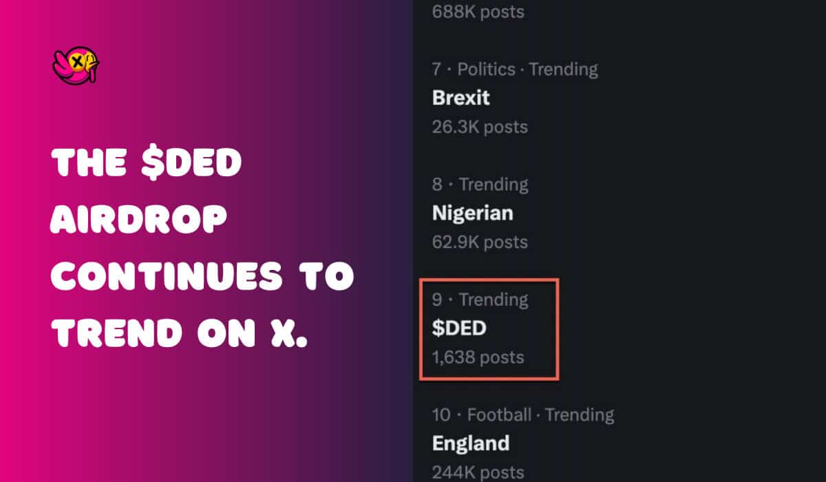 DED Trends on Twitter After Memecoin Snapshot Announcement
