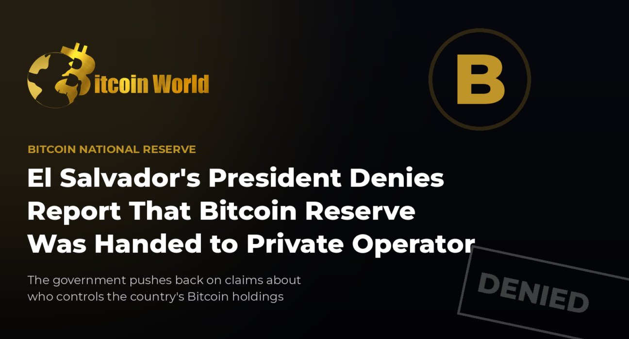 El Salvador's President Denies Report That Country's Bitcoin Reserve Was Handed to a Private Operator