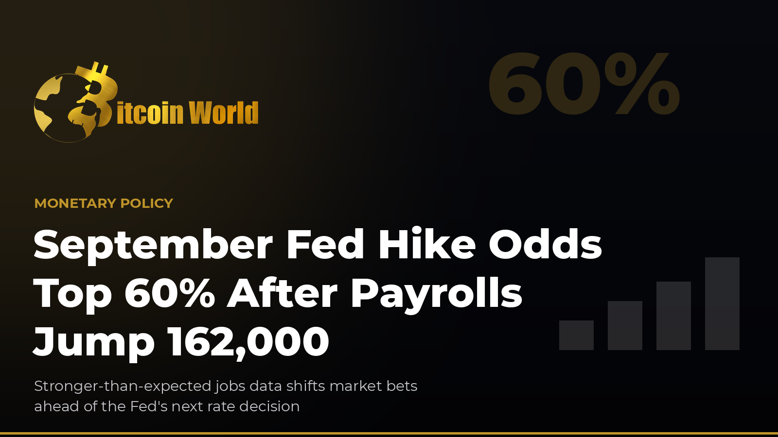 September Fed hike odds top 60% after payrolls jump 162,000