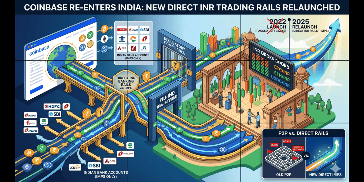 Coinbase Re-Enters India: New Direct INR Trading Rails Relaunched