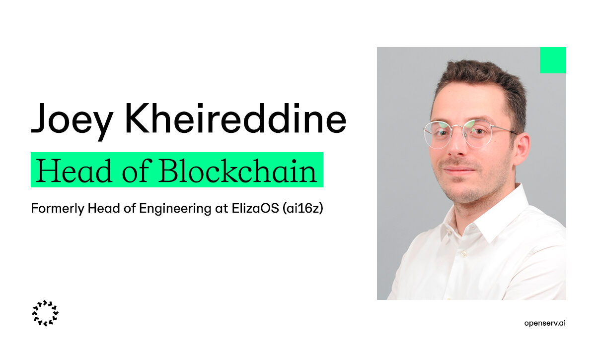 OpenServ names Joey Kheireddine Head of Blockchain, joining from Eliza Labs (formerly AI16z)