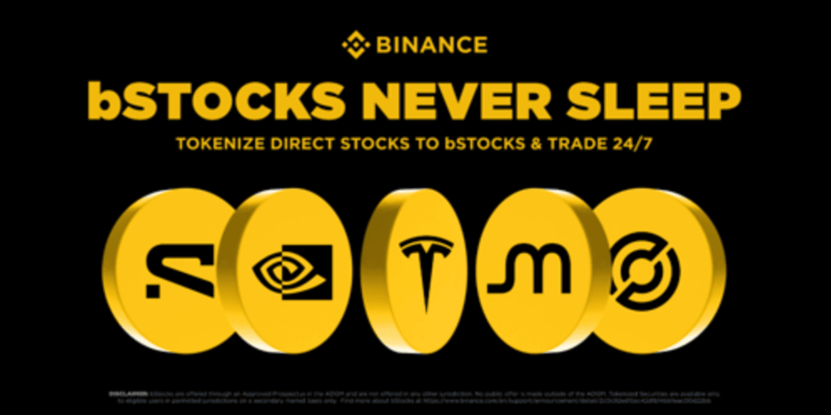 Binance Exchange Launches bStocks Tokenized Securities: 1:1 Backing and 24/7 Trading