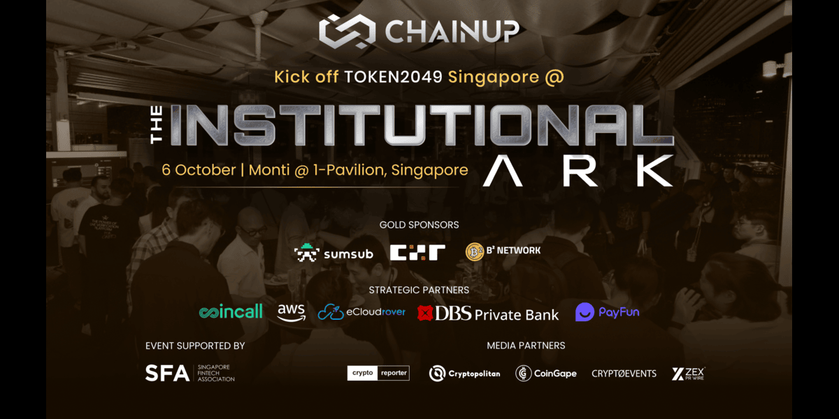 ChainUp Brings The Institutional Ark to TOKEN2049 Singapore, Focusing on Digital Asset Infrastructure and High-Value Deal Flow