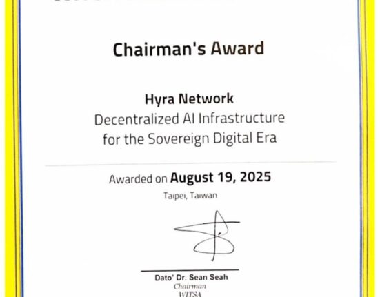 Hyra Network Wins Prestigious Chairman’s Award 2025 at WITSA Global AI Summit