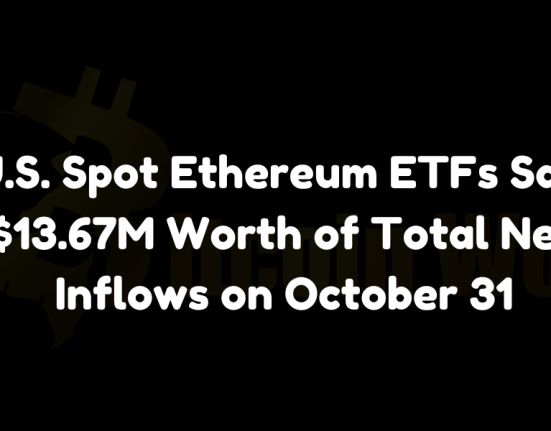 U.S. spot Ethereum ETFs saw $13.67M net inflows on October 31.