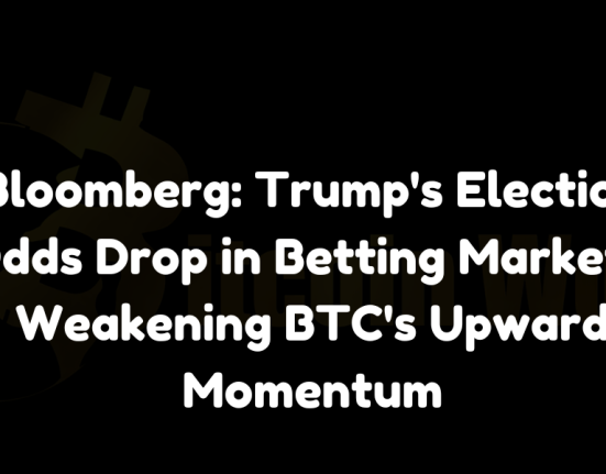 Trump's election odds decline in betting markets, dampening Bitcoin's upward momentum.