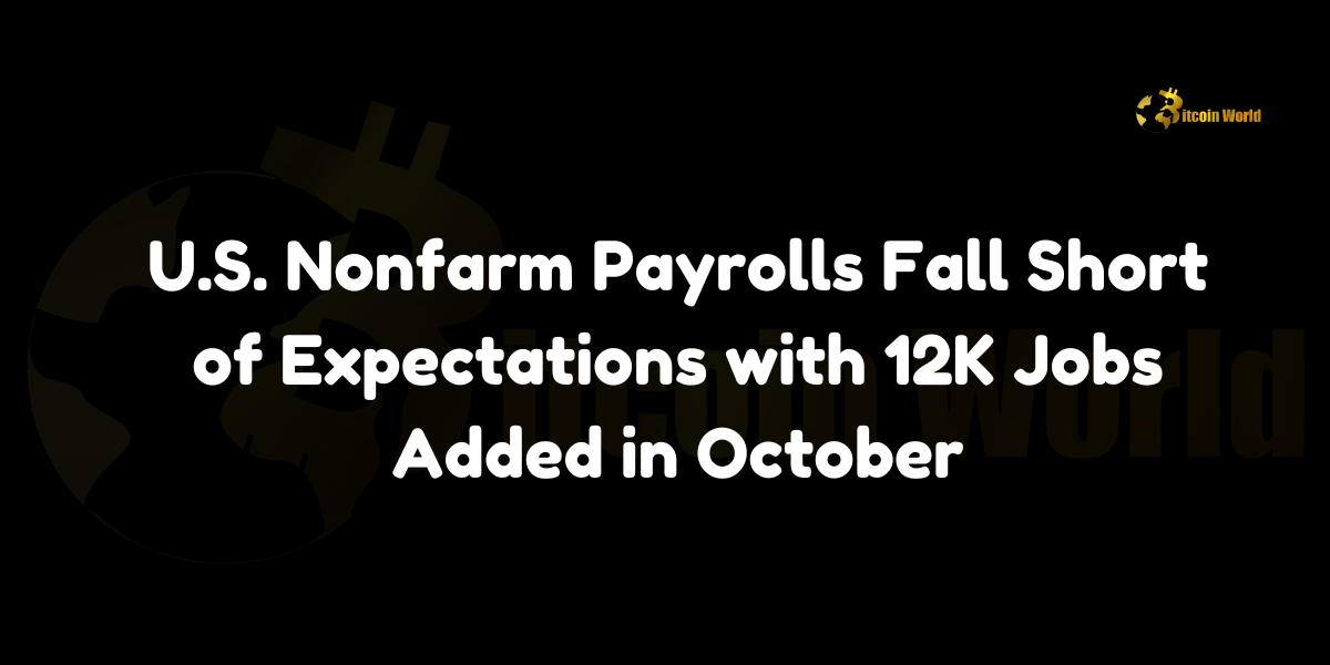 USA nonfarm payrolls add 12K jobs in October, falling short of the expected 106K.