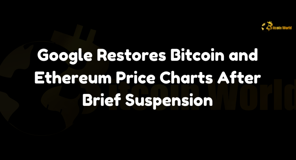 Google restores Bitcoin and Ethereum price charts after a brief suspension due to inaccurate data.