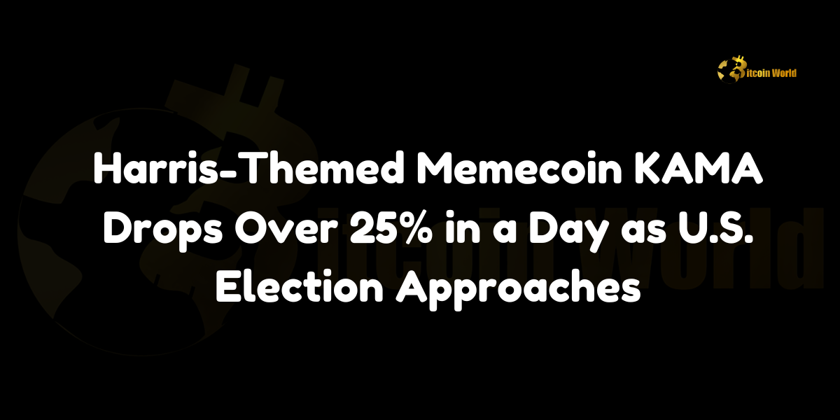 Harris-themed memecoin KAMA drops over 25% in a day as U.S. election approaches.