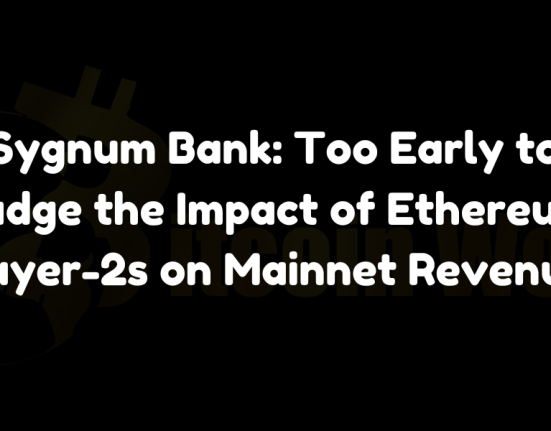 Sygnum Bank states it's too early to determine the impact of Ethereum's layer-2 scaling on mainnet revenue, while Apollo Capital's Henrik Andersson predicts long-term growth and Ethereum reaching new all-time highs.