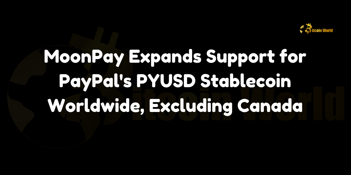 MoonPay Expands Support for PayPal’s PYUSD Stablecoin Worldwide, Excluding Canada logo