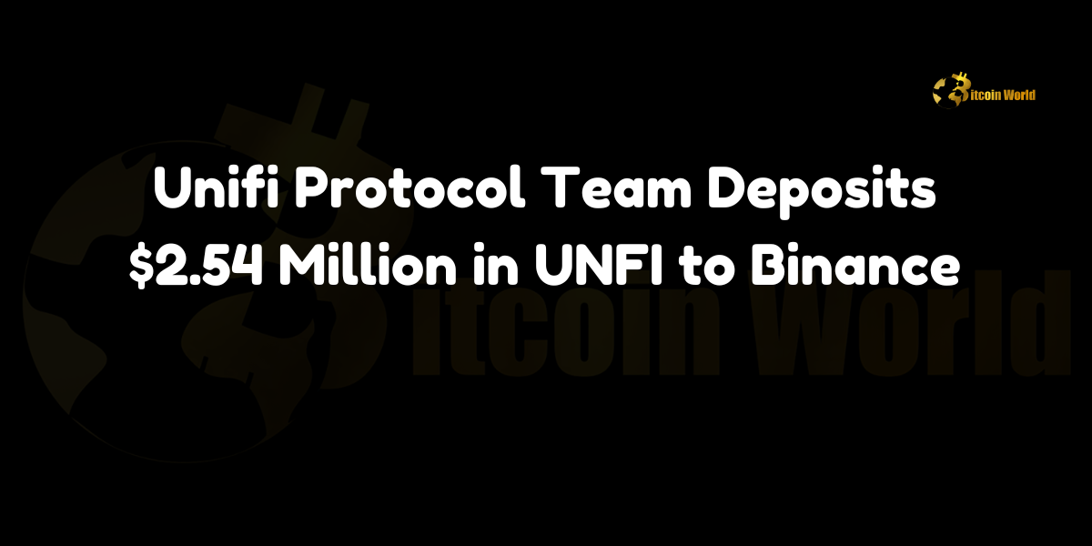 Unifi Protocol team deposits $2.54M in UNFI to Binance, signaling potential market moves.