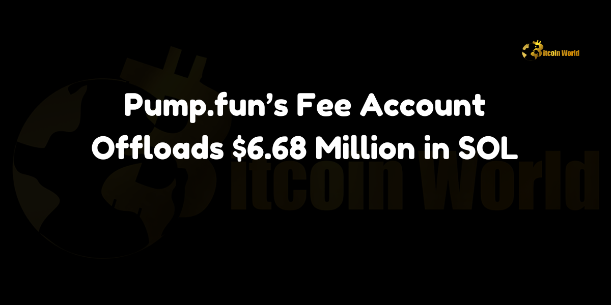 Pump.fun's fee account offloads $6.68M in SOL, contributing to a total of $162M revenue.