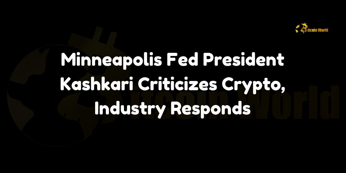 Minneapolis Fed President Neel Kashkari criticizes cryptocurrency for illegal activities, sparking backlash from industry leaders.