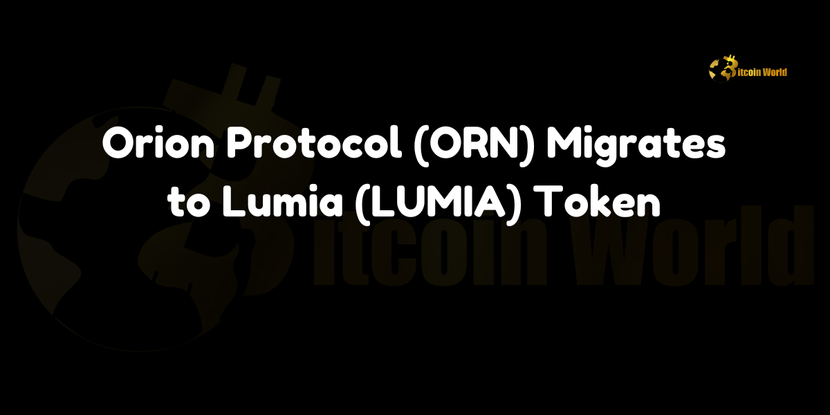 Orion Protocol (ORN) migrates to Lumia (LUMIA) token, requiring users to use Lumia’s official migration portal and compatible self-hosted wallets like Coinbase Wallet.