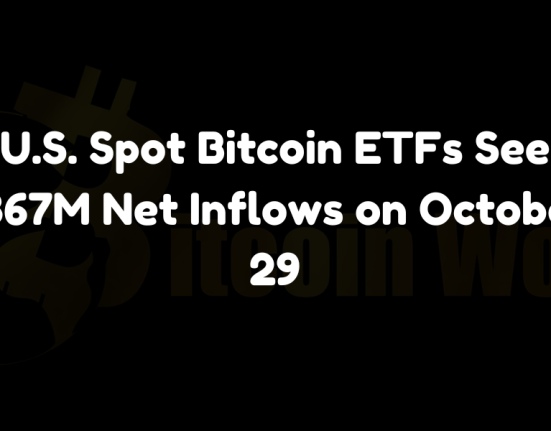 U.S. spot Bitcoin ETFs receive $867M in net inflows on October 29, marking the fifth straight day of gains.