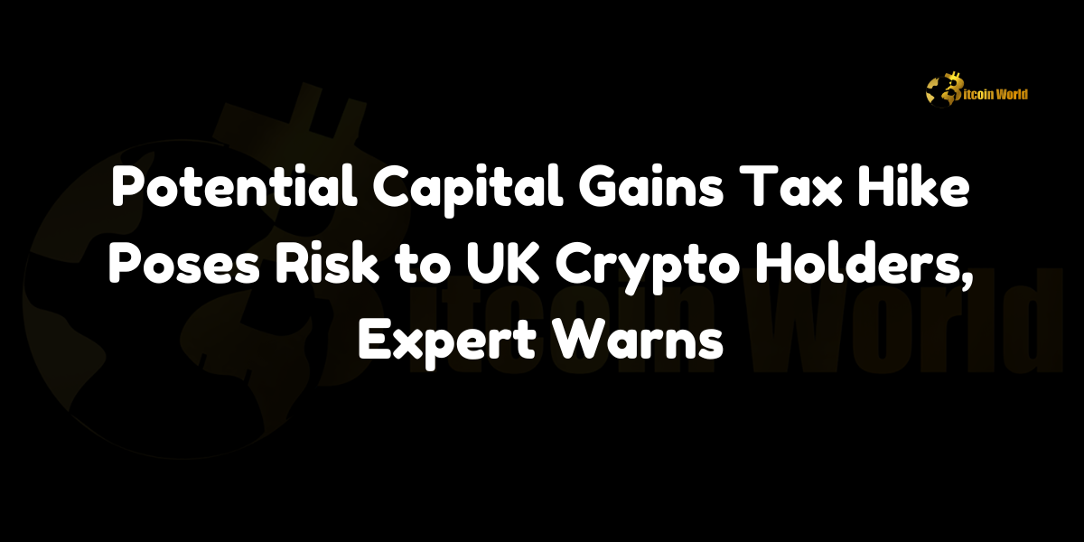 Potential capital gains tax hike threatens UK crypto holders, warns CryptoUK expert.