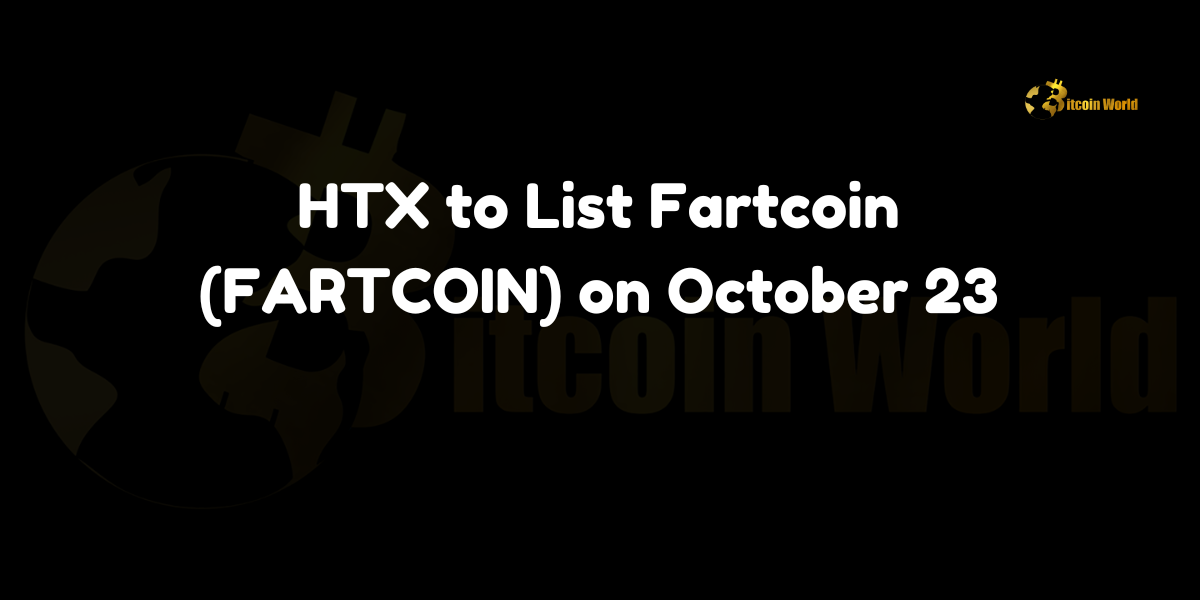 HTX (formerly Huobi) announces the listing of Fartcoin (FARTCOIN) on October 23, enabling deposits and upcoming spot trading.