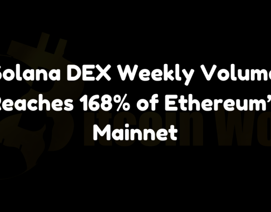 Solana DEX achieves weekly trading volume of 168% compared to Ethereum’s mainnet, driven by Raydium's surge in market share.