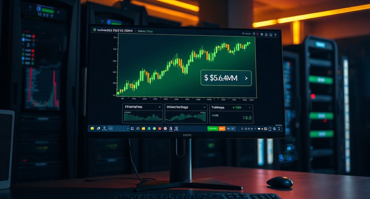 Cryptocurrency trading monitor showing HYPE token withdrawal and price chart