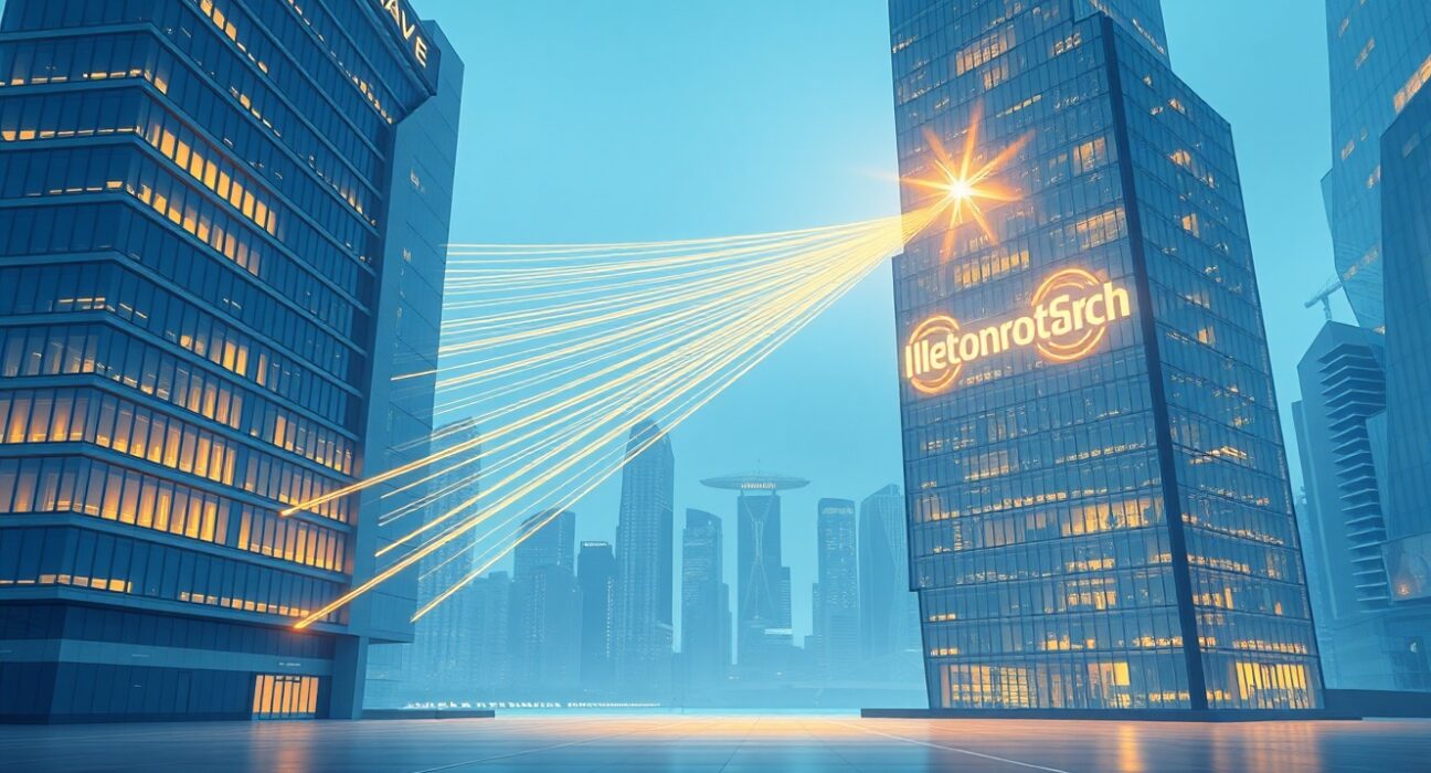 Visual metaphor for Aave capital outflows moving to the Spark Protocol in the DeFi market.