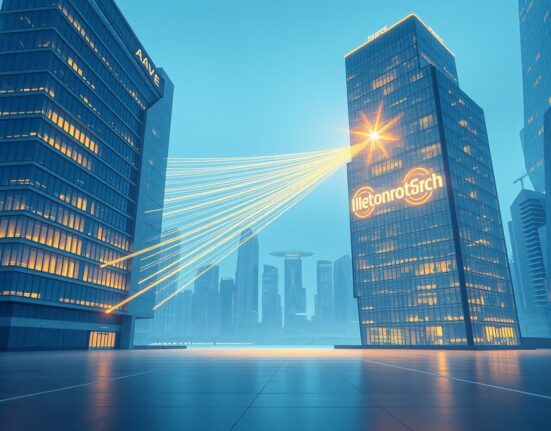 Visual metaphor for Aave capital outflows moving to the Spark Protocol in the DeFi market.