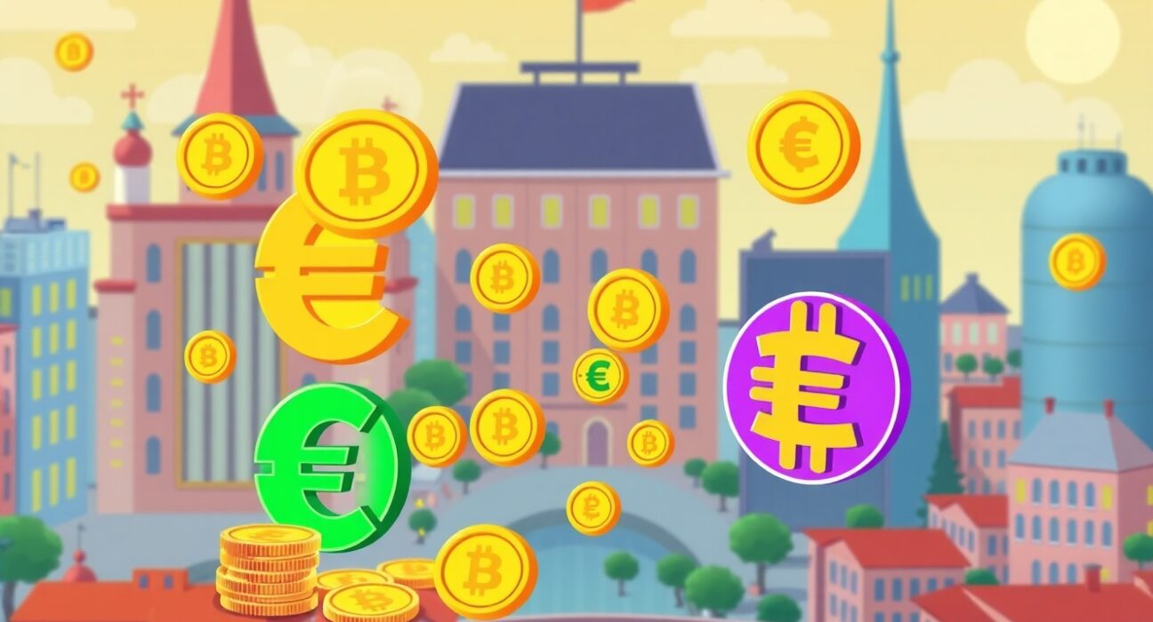 Euro-to-stablecoin on/off-ramp service converting traditional currency to digital assets across Europe