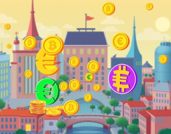 Euro-to-stablecoin on/off-ramp service converting traditional currency to digital assets across Europe