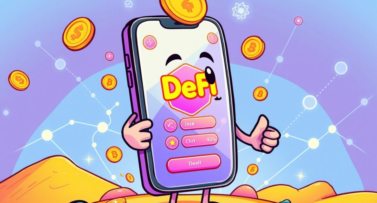 Aave Labs app on a smartphone showcasing DeFi features for easy crypto management.