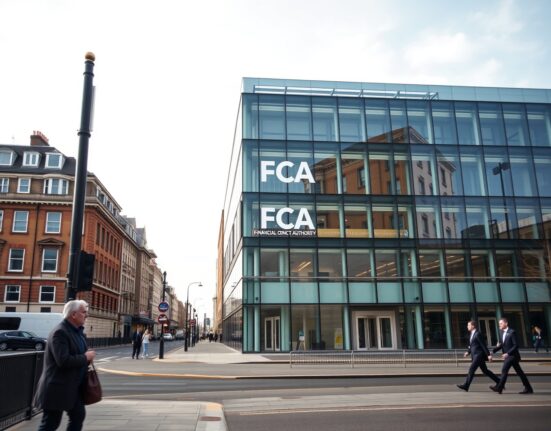 FCA headquarters building in London, symbolizing UK financial regulation.