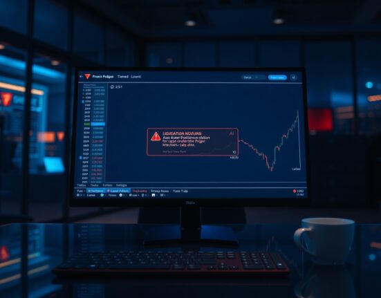 Aave DeFi platform interface showing a liquidation event for a crypto asset position